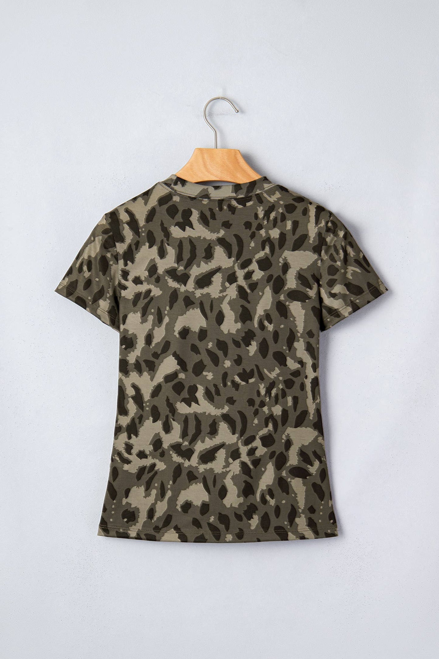 Leopard Print Mock Neck Cap Sleeve Tee: Montana Boho Western Spirit Fashion