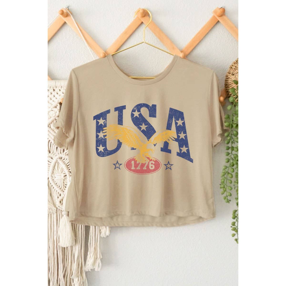 USA 1776  GRAPHIC CROP TOP: Montana Boho Western Spirit Fashion