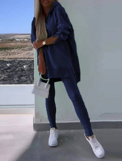 Casual Wanderer COMFY Series: Solid Hoodie and Leggings Set