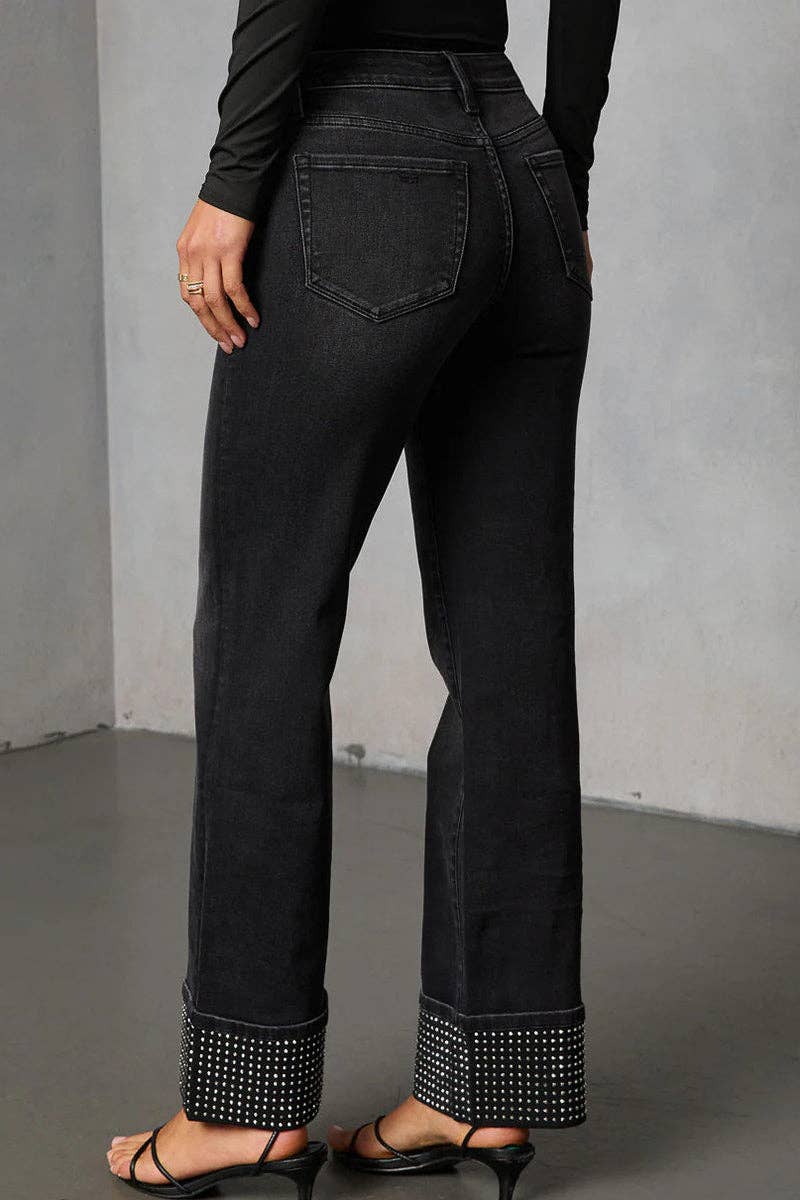 Simply Irresistible, Be the showstopper: Studded Cuff Straight-Leg Jeans