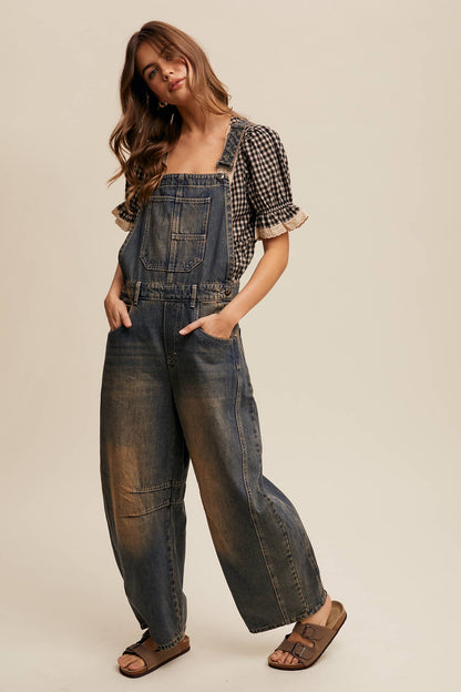 FREE SPIRIT DREAMER Series: Barrel Jean Denim Overall