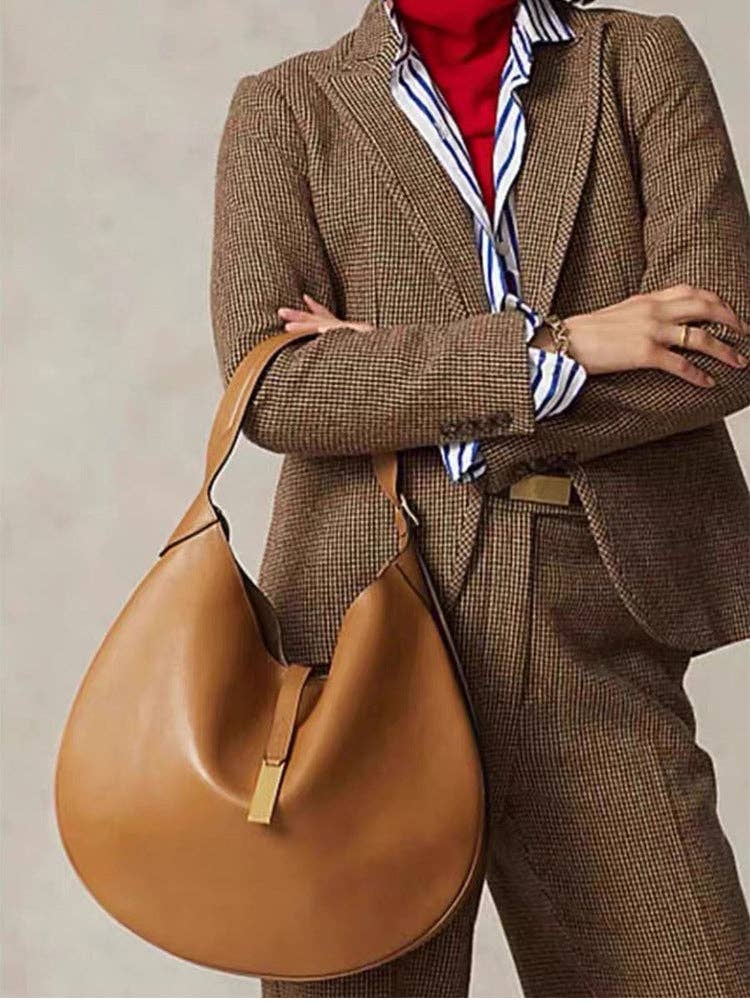 Trendy Suede Splicing Leather Tote Crescent Handbag: Montana Boho Western Spirit Fashion