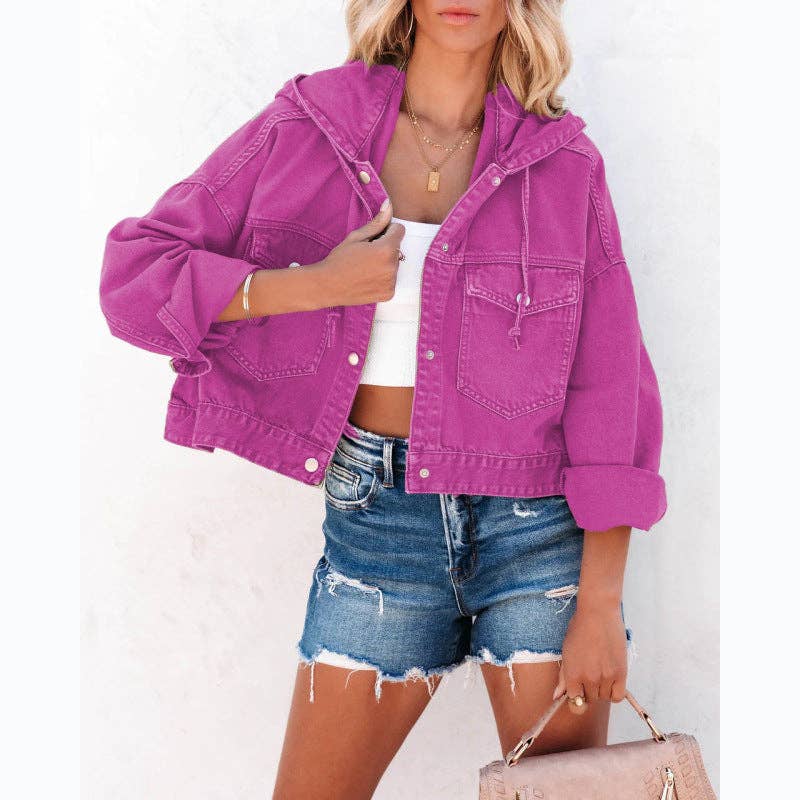 Montana Boho Western Spirit Fashion: Fashion-Forward Hooded Loose Denim Jacket