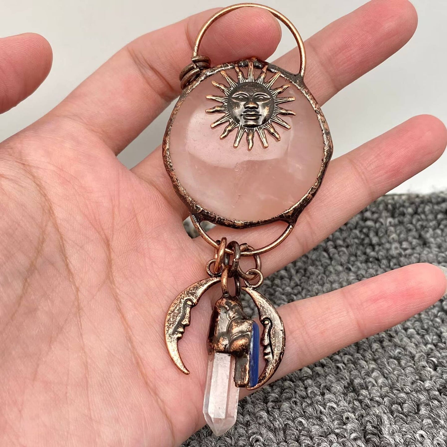 Rocky Mountain Spirit Jewelry: Natural Stone  Sun God Moon  Pendant