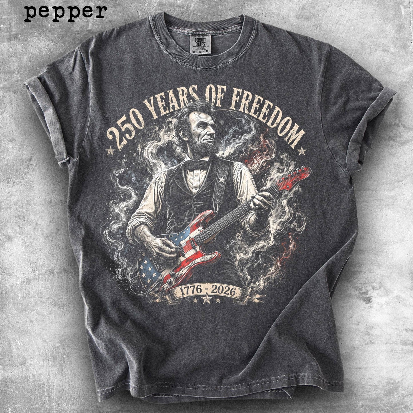Comfort Colors Abraham Lincoln Playing Electric Guitar Shirt